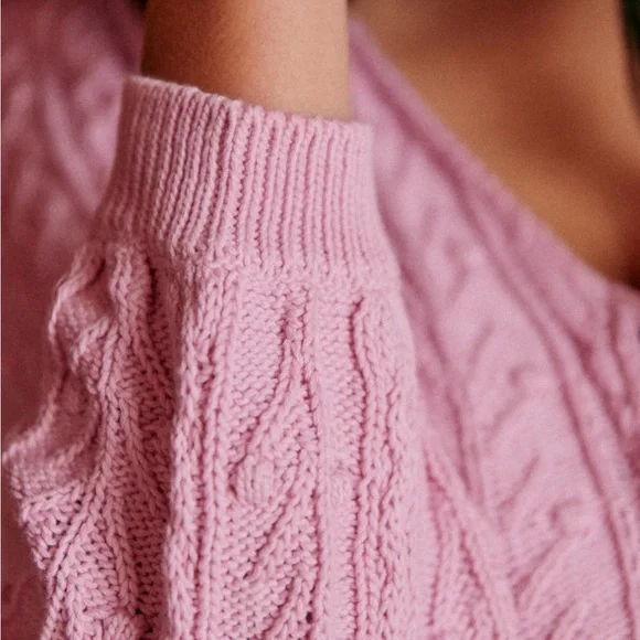 NWT Sézane Beryl cardigan in pastel pink - Picture 3 of 9